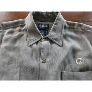 South Bay Sportswear Schinder Company Men's Sz L Gray Textured Shirt Long Sleeve